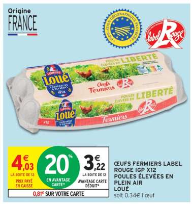 ŒUFS FERMIERS LABEL ROUGE IGP X12