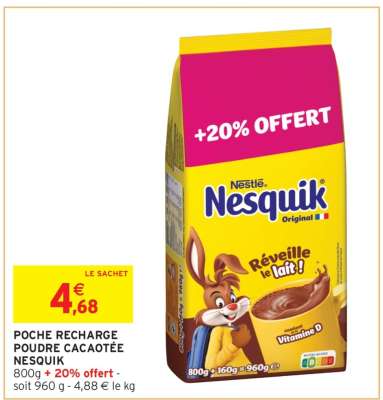 Poche Recharge Poudre Cacaotée Nesquik