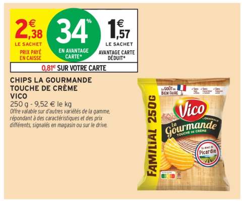 Chips La Gourmande Touche de Crème Vico