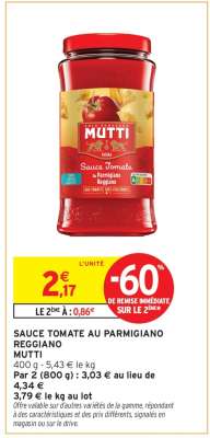 SAUCE TOMATE AU PARMIGIANO REGGIANO