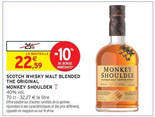 MONKEY SHOULDER SCOTCH WHISKY MALT BLENDED