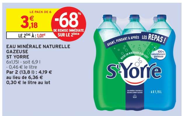 Eau Minérale Naturelle Gazeuse St Yorre