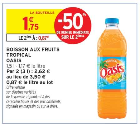 BOISSON AUX FRUITS TROPICAL “OASIS”