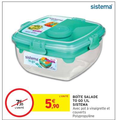 BOÎTE SALADE TO GO 1,1L SISTEMA