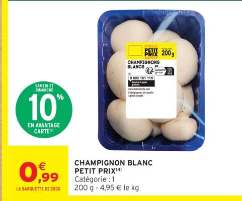 CHAMPIGNON BLANC PETIT PRIX