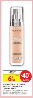 Fond de Teint R3 Beige Rosé Accord Parfait L'Oreal Paris