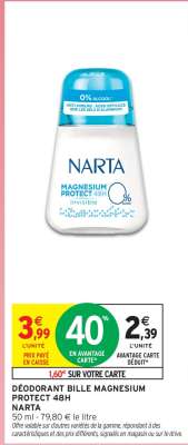 DÉODORANT BILLE MAGNESIUM PROTECT 48H NARTA
