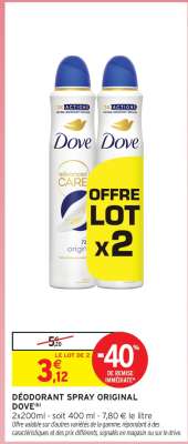 DÉODORANT SPRAY ORIGINAL DOVE