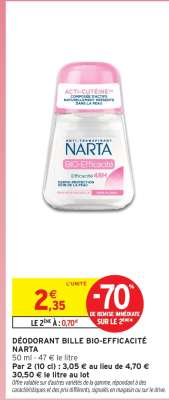 DÉODORANT BILLE BIO-EFFICACITÉ NARTA