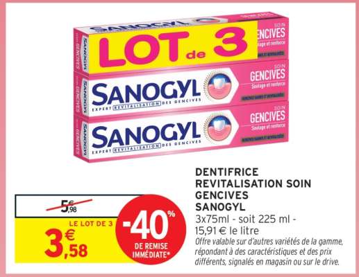 DENTIFRICE REVITALISATION SOIN GENCIVES SANOGYL