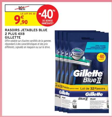Rasoirs Jetables Blue 2 Plus 4x8 Gillette