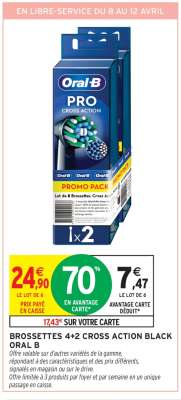 Brossettes 4+2 Cross Action Black Oral B