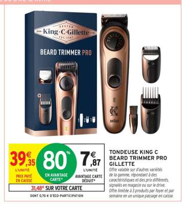 Tondeuse King C Beard Trimmer Pro Gillette