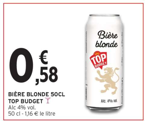 BIÈRE BLONDE 50CL TOP BUDGET
