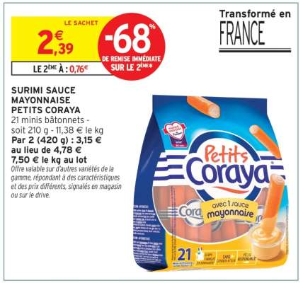 Surimi Sauce Mayonnaise Petits Coraya