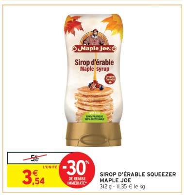 SIROP D'ÉRABLE SQUEEZER MAPLE JOE