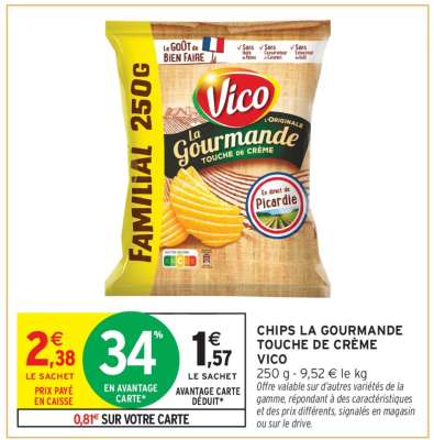 Chips La Gourmande Touche de Crème Vico