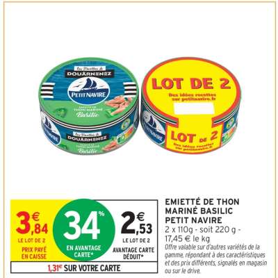 Emietté de Thon Mariné Basilic Petit Navire