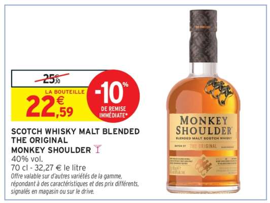 SCOTCH WHISKY MALT BLENDED THE ORIGINAL MONKEY SHOULDER