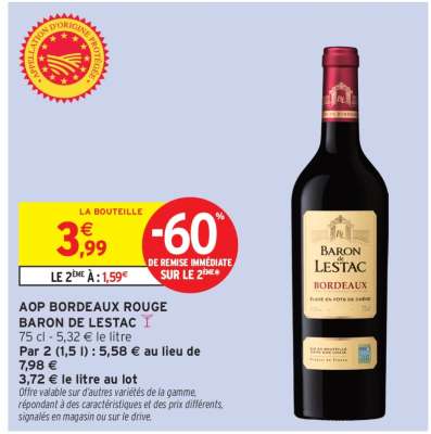 AOP Bordeaux Rouge 'Baron de Lestac'