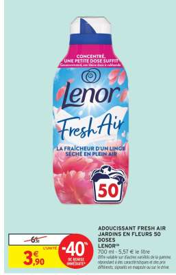 ADOUCISSANT FRESH AIR JARDINS EN FLEURS 50 DOSES