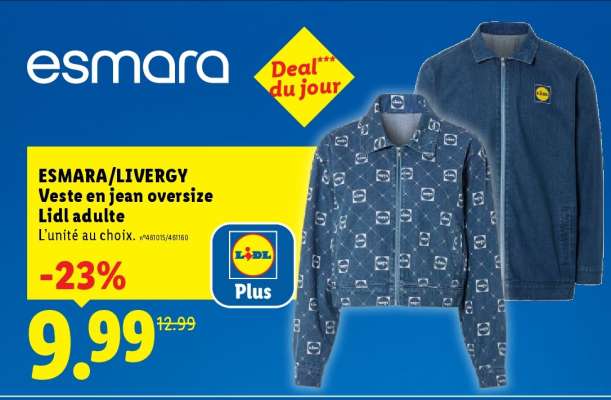 ESMARA/LIVERGY Veste en jean oversize Lidl adulte