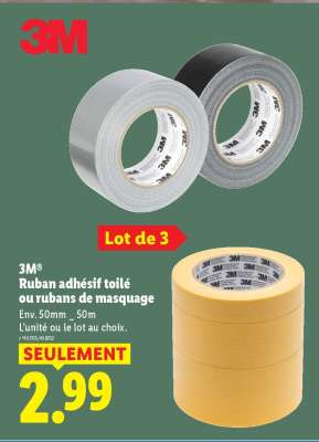 3M Ruban adhésif toilé ou rubans de masquage