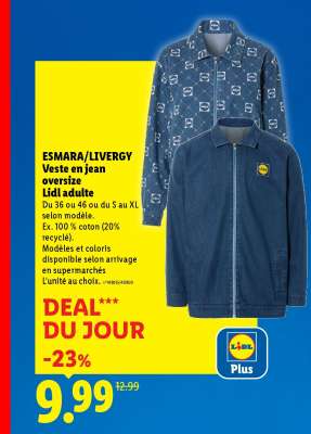 ESMARA/LIVERGY Veste en jean oversize