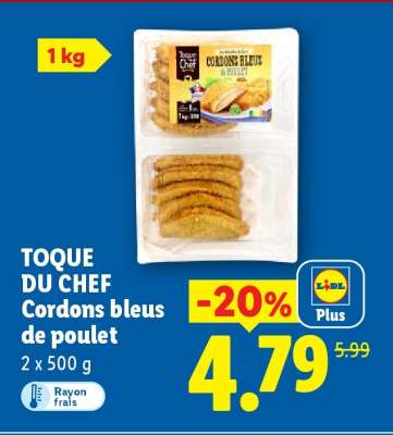 TOQUE DU CHEF Cordons bleus de poulet