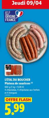 L'ÉTAL DU BOUCHER Plateau de saucisses
