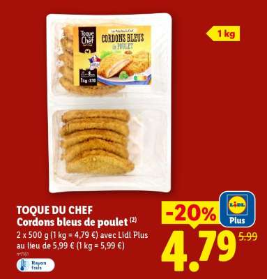 TOQUE DU CHEF Cordons bleus de poulet