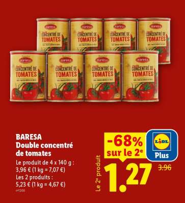 BARESA Double concentré de tomates