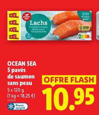 OCEAN SEA 5 pavés de saumon sans peau