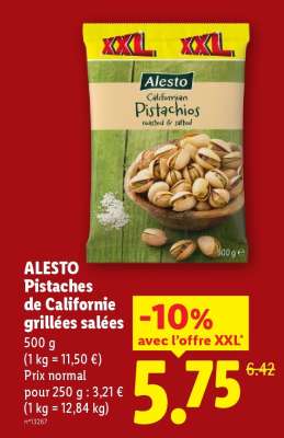 ALESTO Pistaches de Californie grillées salées