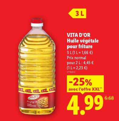 VITA D'OR Huile végétale pour friture