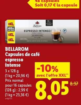 BELLAROM Capsules de café espresso intense