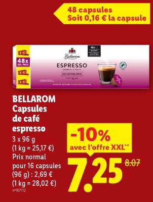 BELLAROM Capsules de café espresso