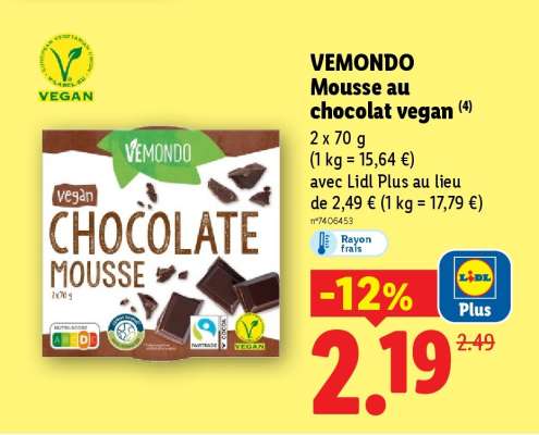 VEMONDO Mousse au chocolat vegan