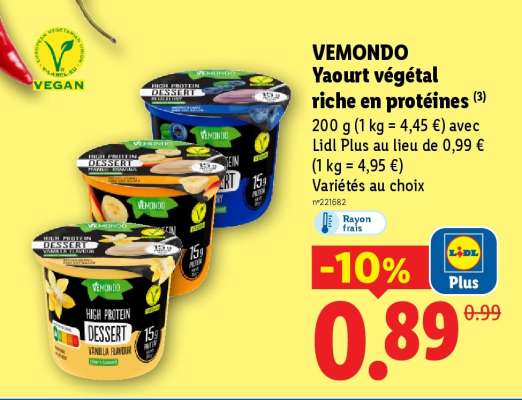 VEMONDO Yaourt végétal riche en protéines
