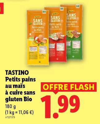 TASTINO Petits pains au maïs à cuire sans gluten Bio