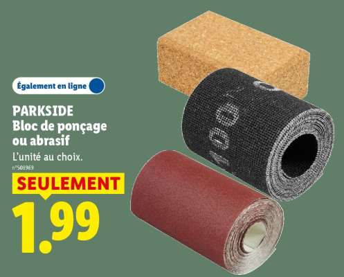 PARKSIDE Bloc de ponçage ou abrasif