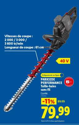PARKSIDE PERFORMANCE Taille-haies sans fil