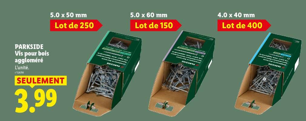 Parkside Vis pour bois aggloméré