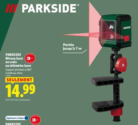 PARKSIDE Niveau laser en croix ou télémètre laser