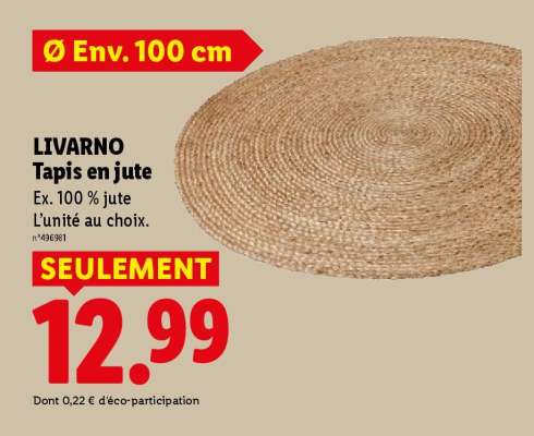LIVARNO Tapis en jute