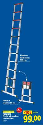 PARKSIDE Échelle télescopique en aluminium