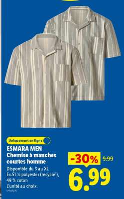 ESMARA MEN Chemise à manches courtes homme