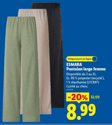 ESMARA Pantalon large femme