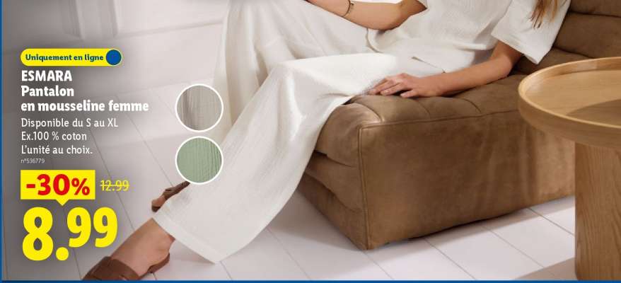 ESMARA Pantalon en mousseline femme