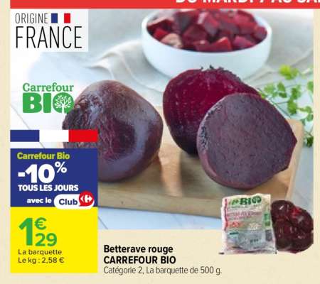 Betterave rouge CARREFOUR BIO